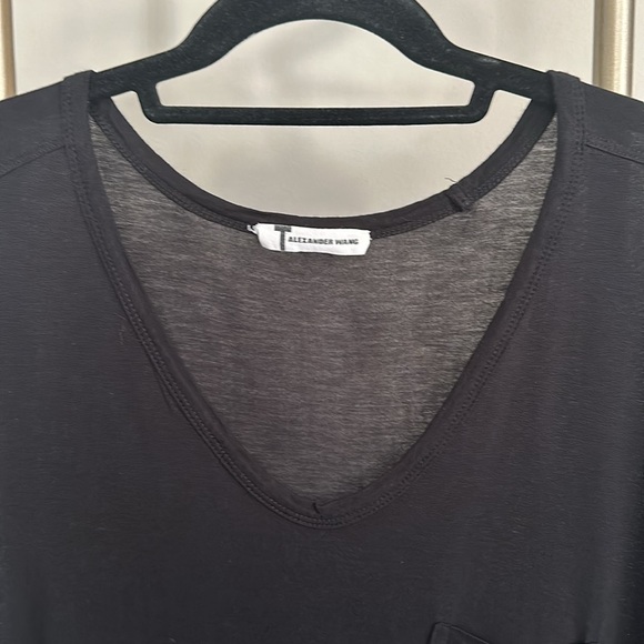 Alexander Wang T by Alexander Wang deep scoop black pocket tee. Size Medium - Picture 2 of 6